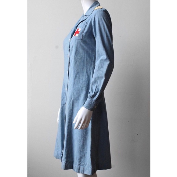 Vintage 1940’s Red Cross Dress - Picture 3 of 8